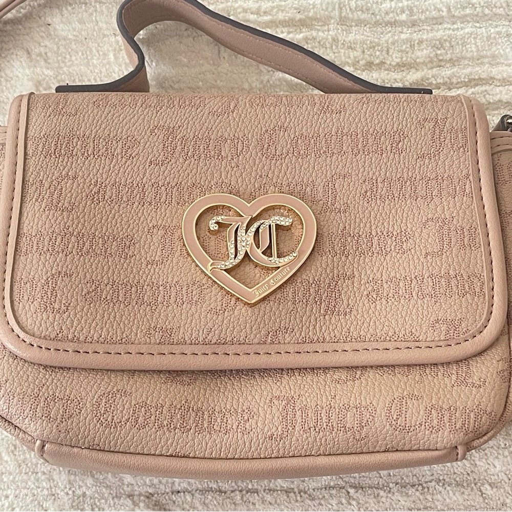 Juicy Couture Y2K Purse Nude Neutral Tan Handle Beige Crossbody